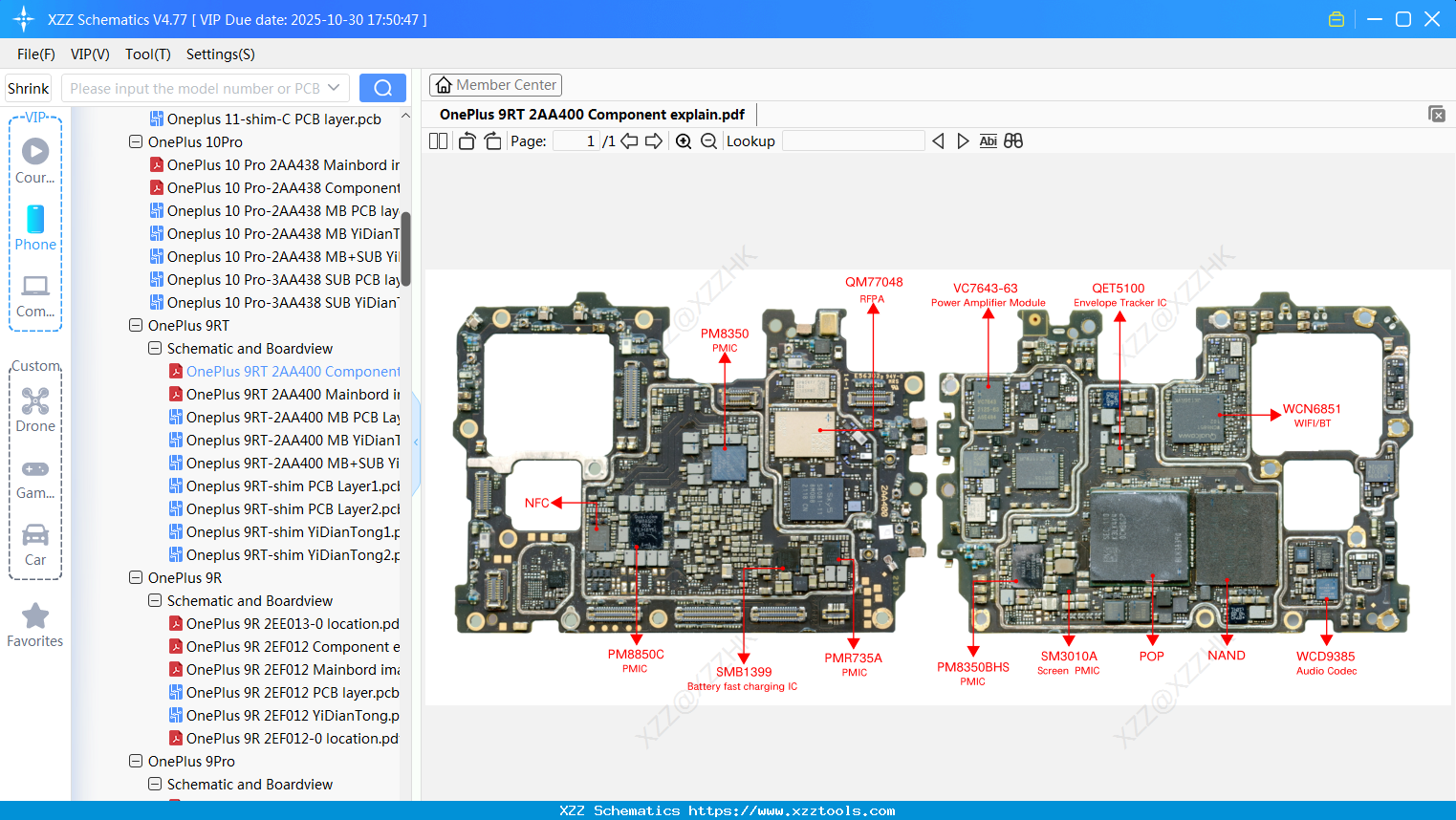 OnePlus 9RT 2AA400 Component Explain